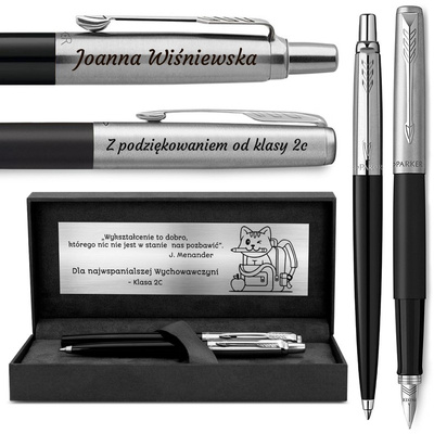 Zestaw Parker Jotter Special Czarny: pióro i długopis z grawerem