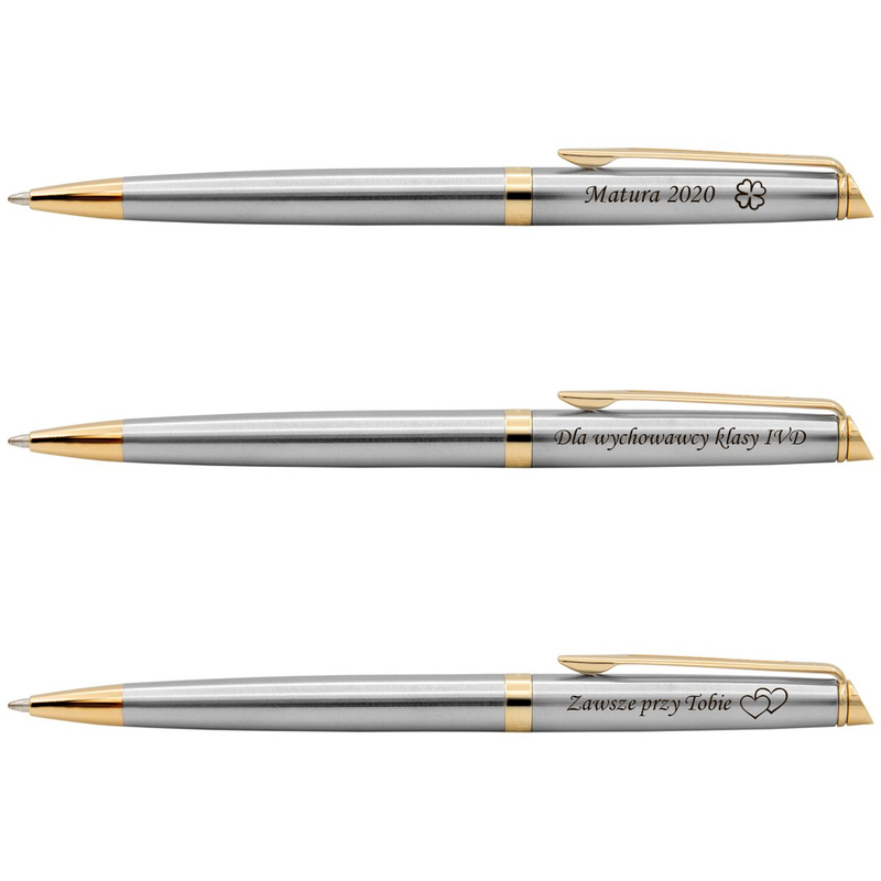 Długopis Waterman Hemisphere Stalowy GT z grawerem laserowym