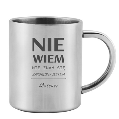 Stalowy Kubek Podróżny 240 ml Grawer